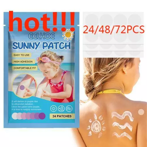 UV Detection Stickers 24/48/72 Count UV Detecting Sunscreen Stickers Sunburn