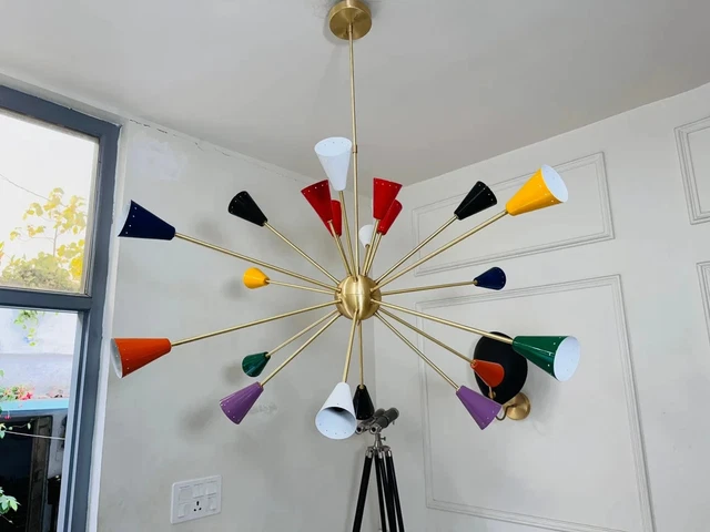 Superbe Lustre Corbeille En Laiton Massif Et Cristal – Style Français, Neuf