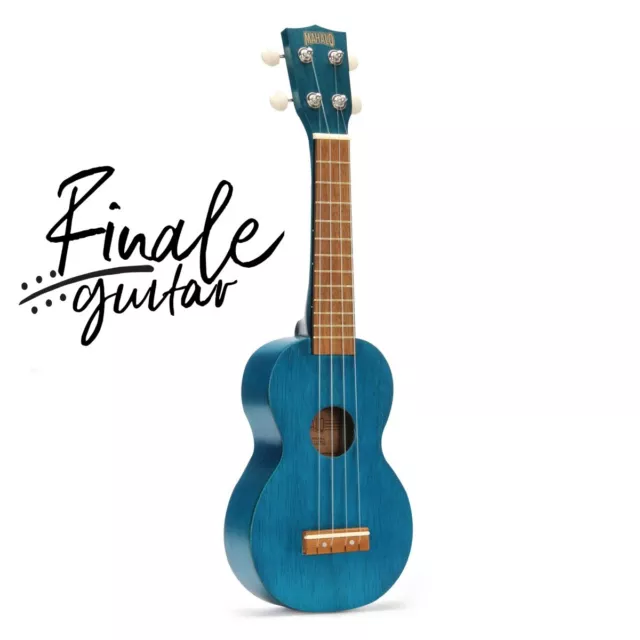 Mahalo Kahiko superb beginner soprano ukulele in blue with gig bag