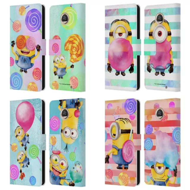 Custodia Portafoglio Libri Cattivissimo Me Watercolour Minions In Pelle Per Telefoni Motorola