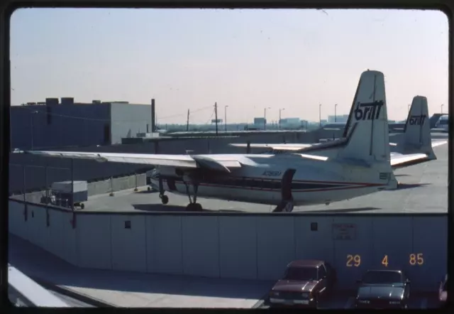 35 mm AIRCRAFT SIDE N381BA Britt Airways Fairchild F.27 CHICAGO DATED 1985 #5358