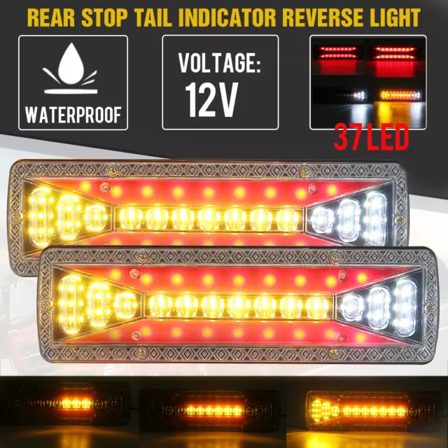 2x Anhänger Rücklicht Hänger 37LED Rückleuchte Heckleuchte Rückleuchten PKW LKW