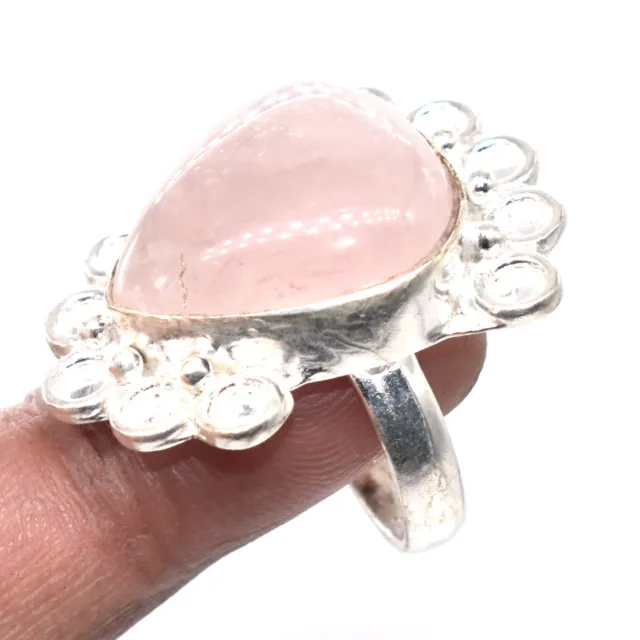 Rose Quartz Amazing Look Gemstone Fashion Jewelry Ring 8.50'' n333