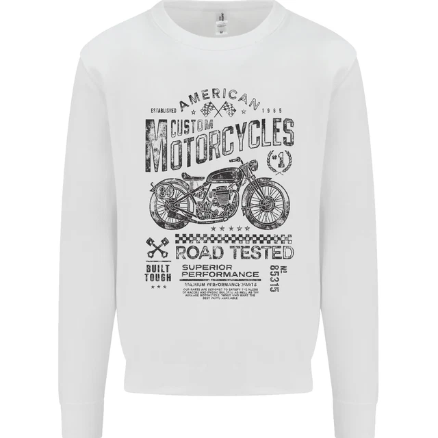 American Custom Motorbike Biker Motorcycle Mens Sweatshirt Jumper