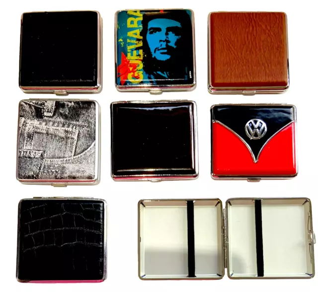 KING SIZE Cigarette Case with Leather Effect Designs Holds 18 Cigarettes