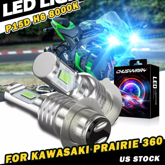 For Kawasaki ATV KFX400 2003-2006 KFX450R 2008-2014 H6 LED Headlight Light Bulbs