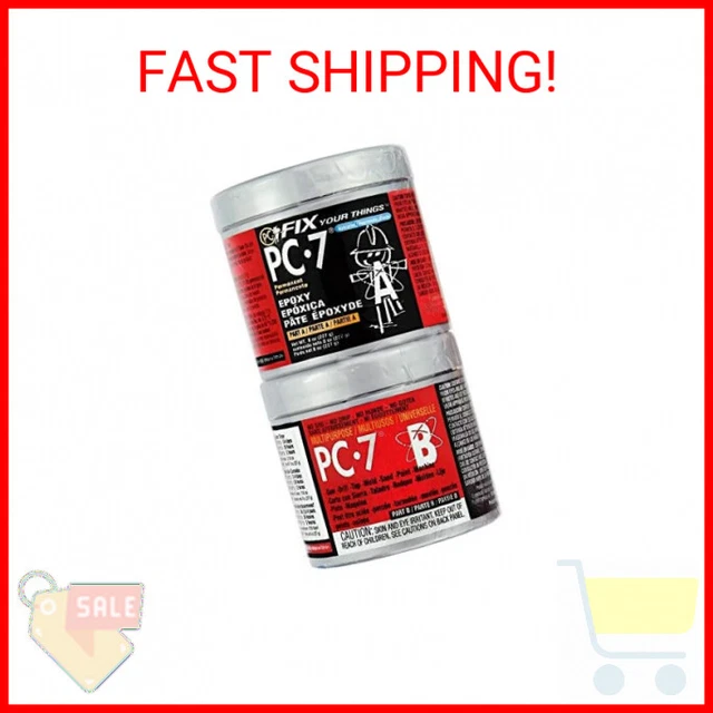 PC Products PC-7 Epoxy Adhesive Paste, Two-Part Heavy Duty, 1/2lb in Two Cans, C