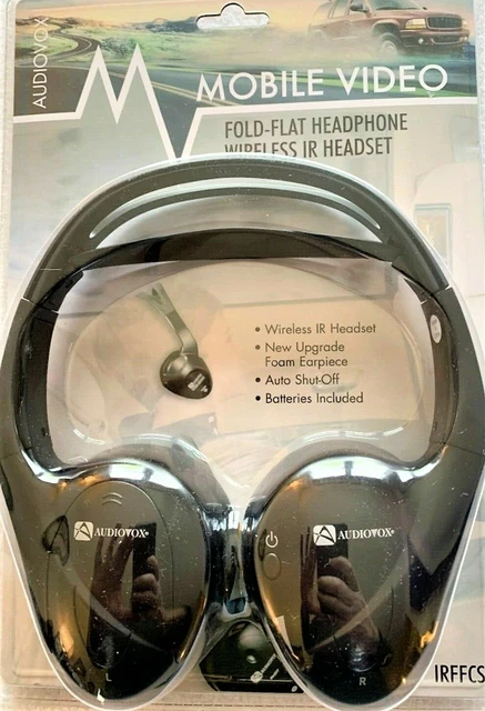 Audiovox Headphones Mobile Video Wireless IR Headset Fold Flat Auto Shut-Off