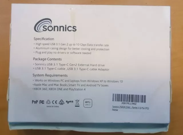 Sonnics 250GB Silver External Hard Drive Portable Hard Drive USB 3.0 Super Fa... 2