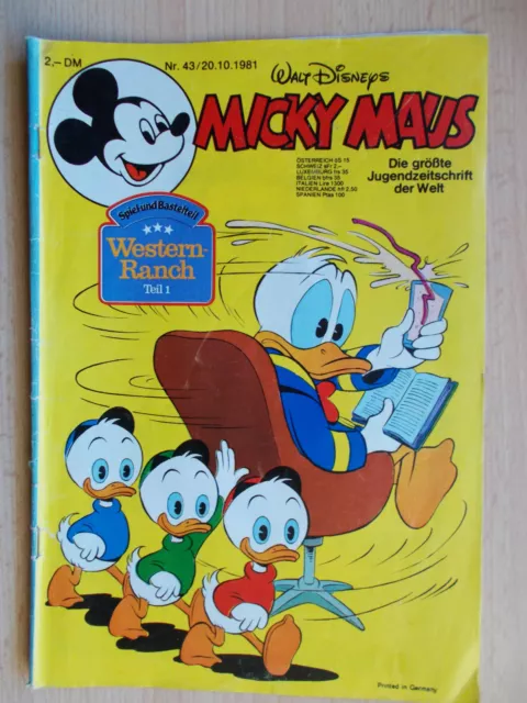 Comics , Micky Maus Hefte, Nr. 43  / Jahrgang 1981 , Walt Disneys , Ehapa