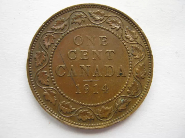 Canada 1914 bronze One Cent GVF rim nicks/edge knocks and digs