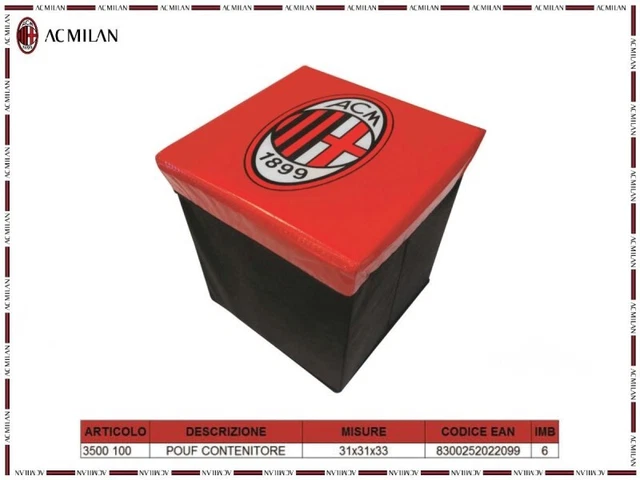 Pouf Contenitore Milan Prodotto Ufficiale 31X31X33