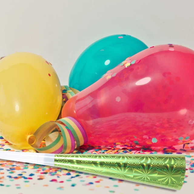 36 Souffleurs De Fête à Franges Pailletées – Faiseurs De Bruit Colorés Pour Anniversaire, Diplôme, Nouvel An – Lot Multicolore
