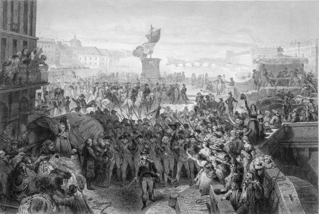 FRENCH REVOLUTION - DEPARTURE OF THE VOLUNTEERS - 19th century engraving (Léon Cogniet)