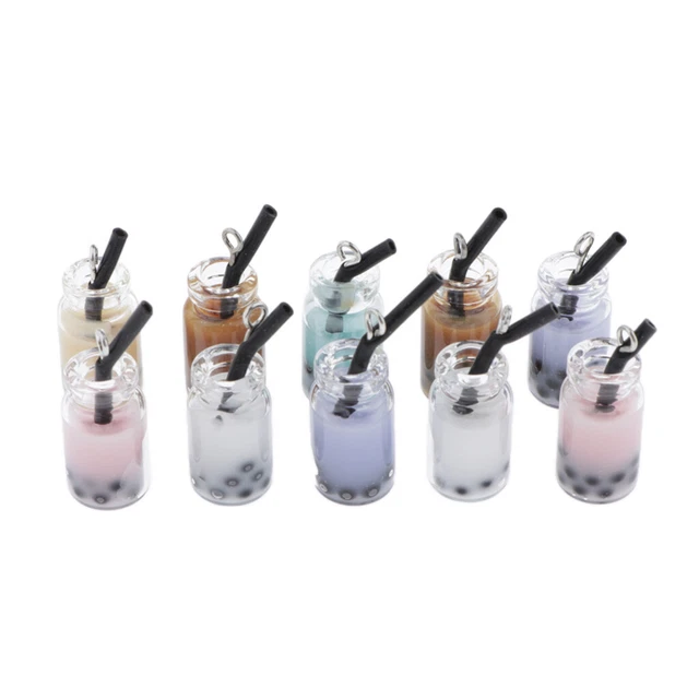20 Stück Perle Milch Tee Design Harz Charms Anhänger Schmuck DIY Basteln