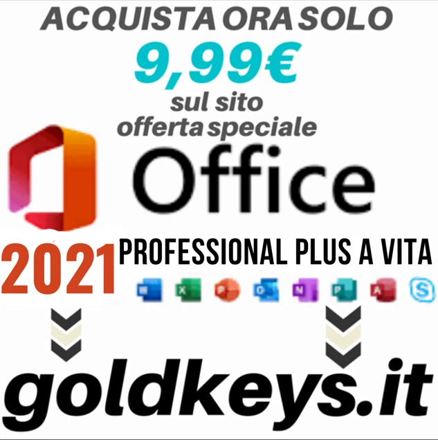 OFFICE 2021 PROFESSIONAL PLUS 32/64BIT LICENZA ITALIANA A VlTA BOX ...