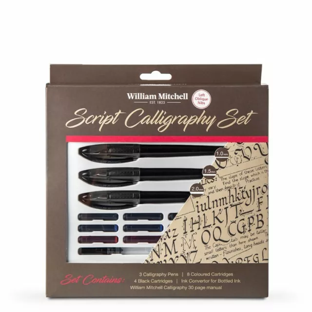 Featty Calligraphy Pen Set - 15-Piece Kit - Glass Pen - 11 Nib & 1 Ink Set