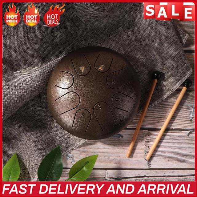 TTSAM 6 Zoll Ethereal Steel Tongue Drum 8 Tune Hand Pan Drum Tank mit Schl?eln D