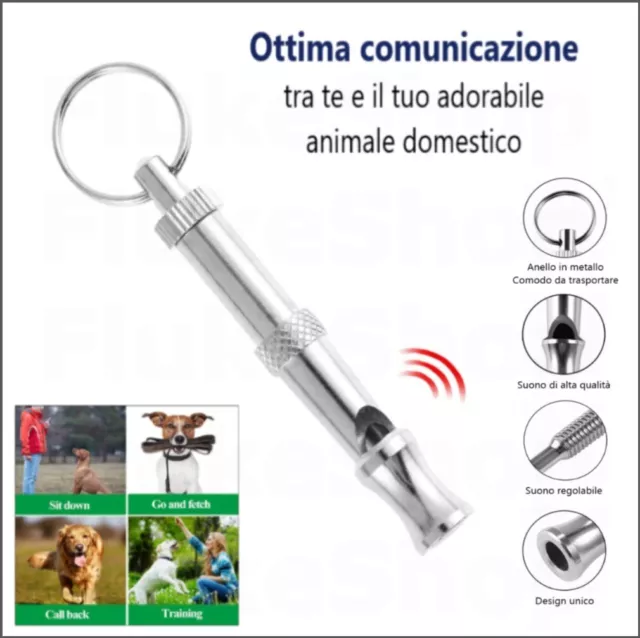 Fischietto Per Cani Ultrasuoni In Acciaio Frequenza Regolabile Addestramento Pet