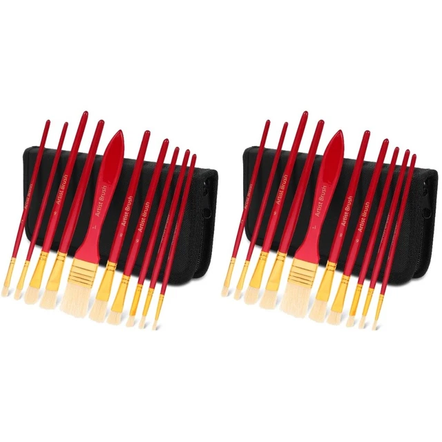 2 Sets Artist Brushes Oil Brush Set Blending Brushes Watercolor Pen