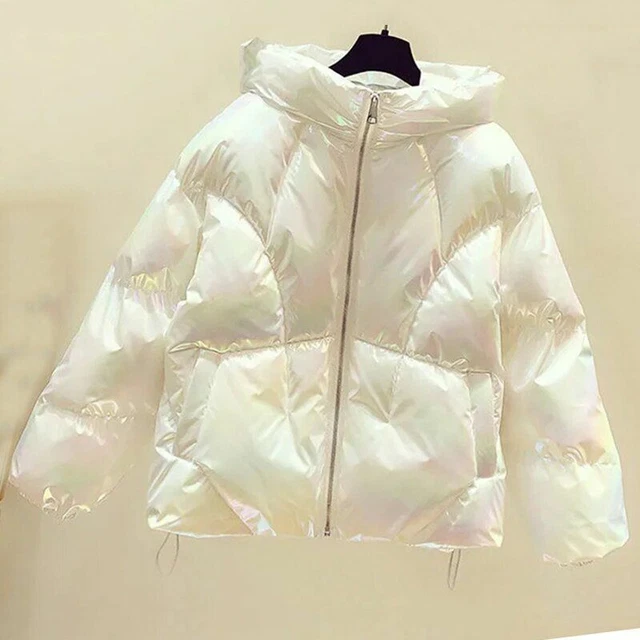 Brillante Lucido Piumino Imbottito Giacche Per Caldo Inverno Parka Donna Larga
