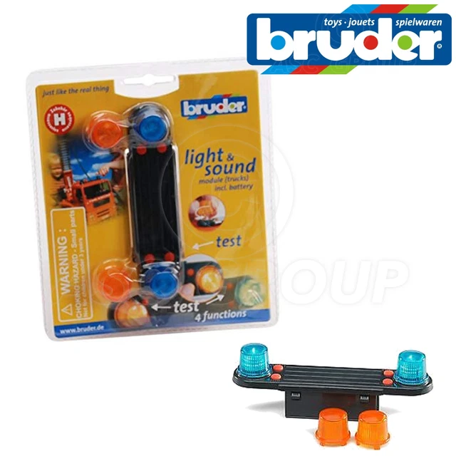 bruder 02803 - Zubehör Light & Sound Modul für LKW´s - mit 4 Funktionen und Batterien, Motorengeräusch, Polizei-Sirene, Feuerwehr, Rettungsdienst, Abschlepper, Müllabfuhr bruder 02803 - Zubehör Light & Sound Modul für LKW´s - mit 4 Funktionen und Batterien, Motorengeräusch, Polizei-Sirene, Feuerwehr, Rettungsdienst, Abschlepper, Müllabfuhr