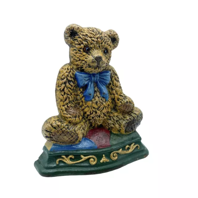 Vintage Wright Studios TM Teddy Bear Cast Iron Door Stopper Door Stop