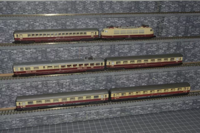 N Scale Fleischmann Piccolo DB Intercity complete train Class Br 103 + 5 coaches