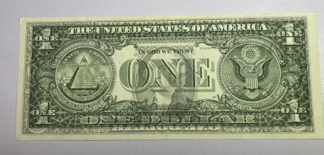 1985 $1 Federal Reserve Note Full Wet Ink Transfer Error Note