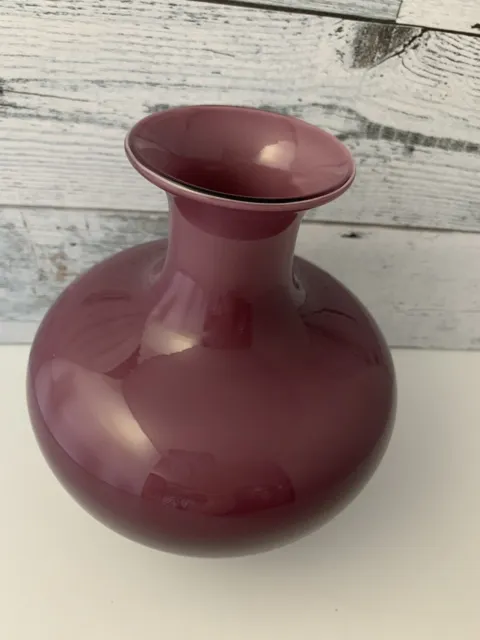Larry Laslo For Mikasa Plum Blown Glass Vase Japan With Label