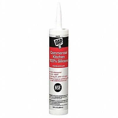 Dap Silicone Sealant: Commercial Kitchen, White, 10 oz, Cartridge  8656 Dap 8656