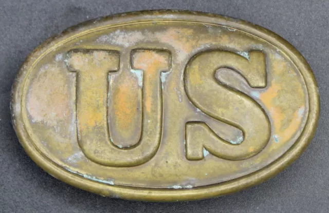 Vintage Solid Brass US Belt Buckle Military Militaria