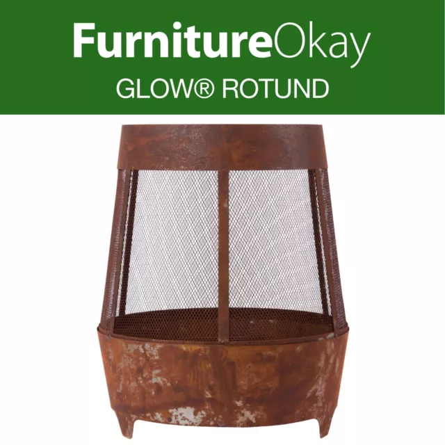 Glow® Rotund Fire Pit Outdoor Firepit Rustic Fireplace Patio Heater