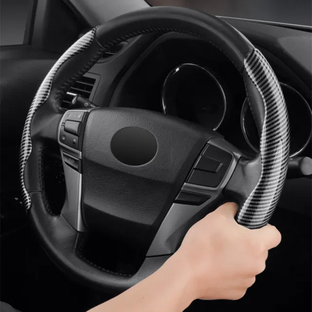 2x Noni-slip Carbon Fiber Car Steering Wheel Booster Cover Universal Accessories