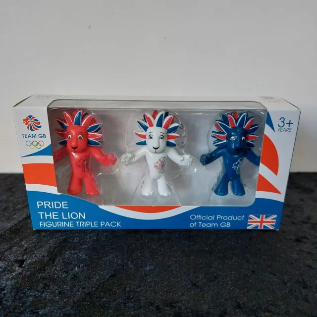 PRIDE THE LION Official Team GB LONDON OLYMPICS 2012 Figurine Triple Pack BOXED