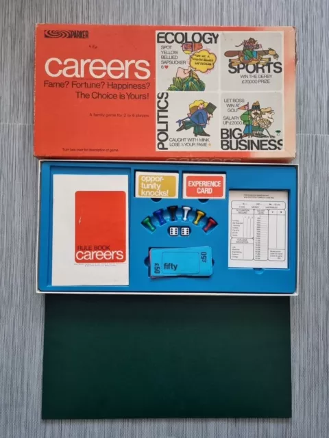 Careers Board Game 1971 Parker Brothers Complete Rare Vintage Collectable VGC