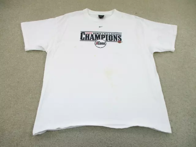 UCONN Huskies Shirt Adult Large White Blue Connecticut Basketball Nike Mens A75*