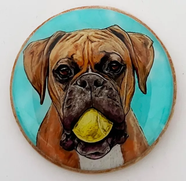 Boxer Dog Breed Original Art Brooch Pin