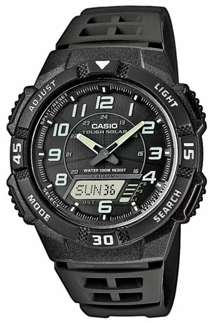 Casio Collection Uhr AQ-S800W-1BVEF Solar Ana-Digi Sportuhr schwarz