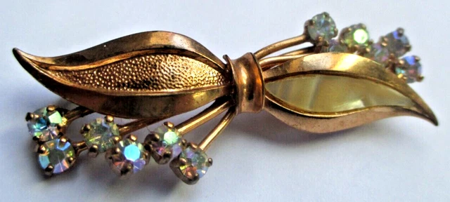 Broche Vintage En Or Avec Perles Nacrées - Florilège De Perles, Modèle 5013