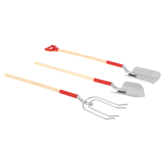3 Pcs Dollhouse Garden Tools Miniature Gardening Tools Alloy Small House Work