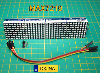Arduino Raspberry ESP32 Blue Inc LED Display MAX7219 8x32 Dot Matrix BLUE RED GREEN 