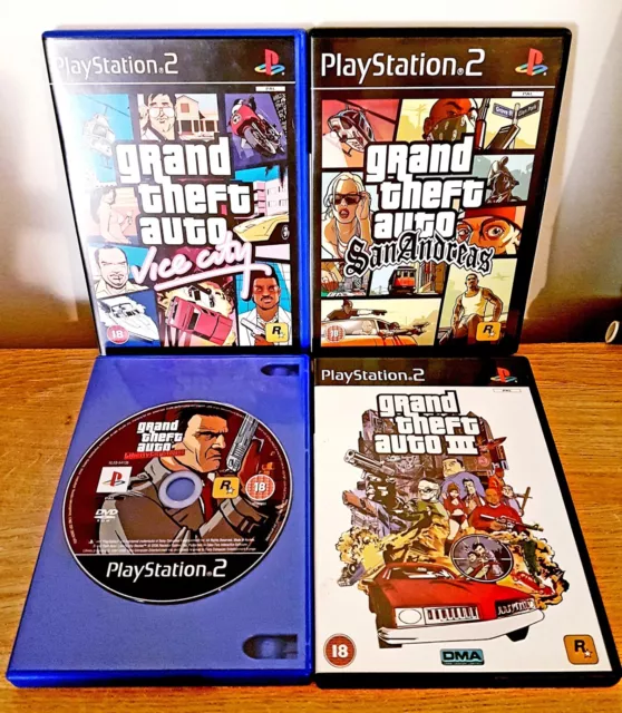 GTA Grand Theft Auto Bundle III 3 Vice City San Andreas Sony PlayStation 2 PS2