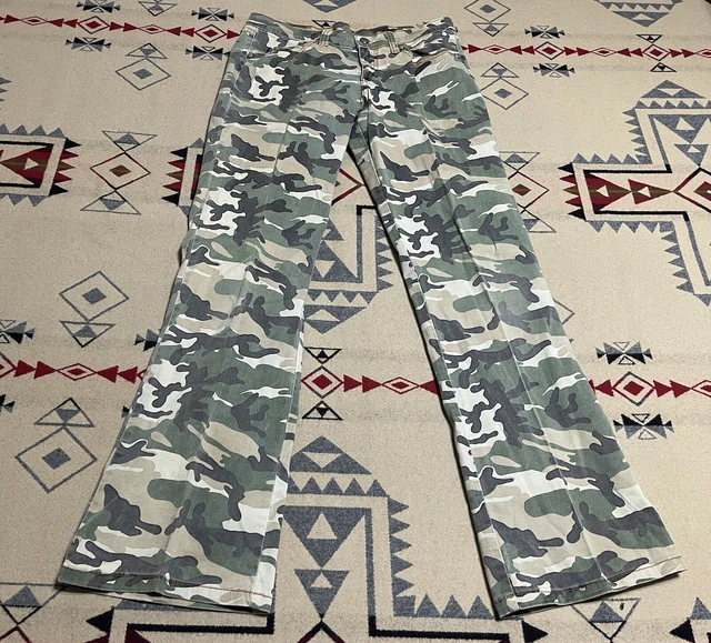 Watch LA USA Womens Camo Military Jeans Size 11/12 30x29 D8