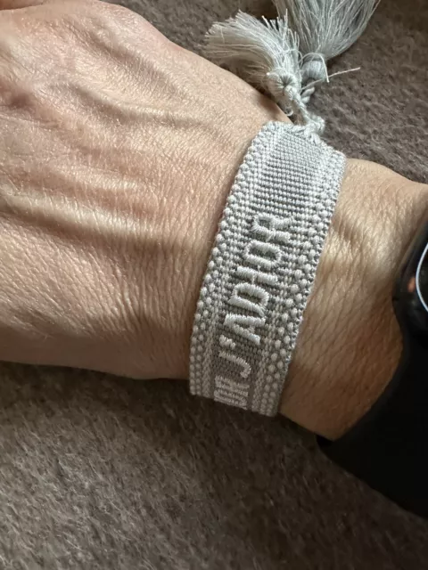 Christian Dior CD Armband Logo Grau Weiß NP €350