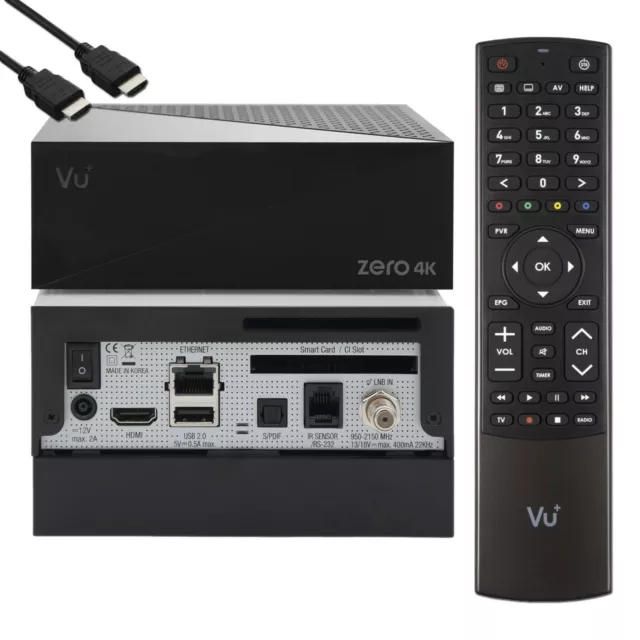 Vu+ Zero 4K Se Ultra HD HDR Assis Récepteur Pvr ,Smart Hbbtv ,Mediathek + 2TB