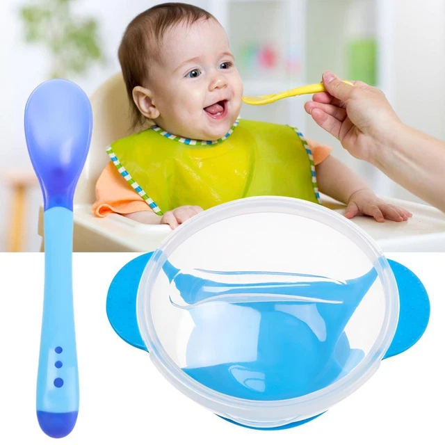 Juego de vajilla de entrenamiento para niños cuchara Sensing tazón de bebé juego de vajilla para bebé