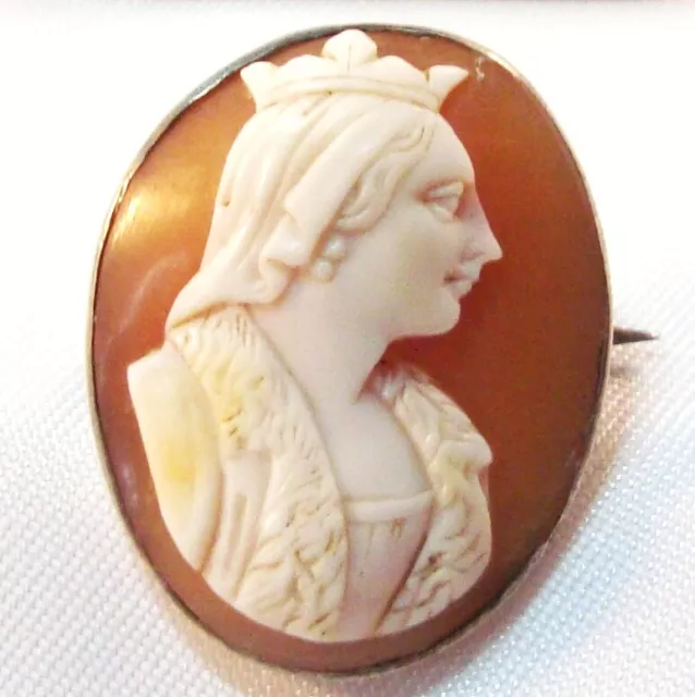 Zauberhafte alte Gemme Kamee´  Brosche Muschel um 1850 Cameo / AE 074