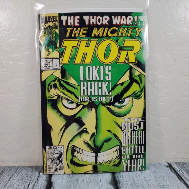 Marvel Comics The Mighty Thor #441 Vol. 1 1991 Thor War 4of4 Vintage Comic Book