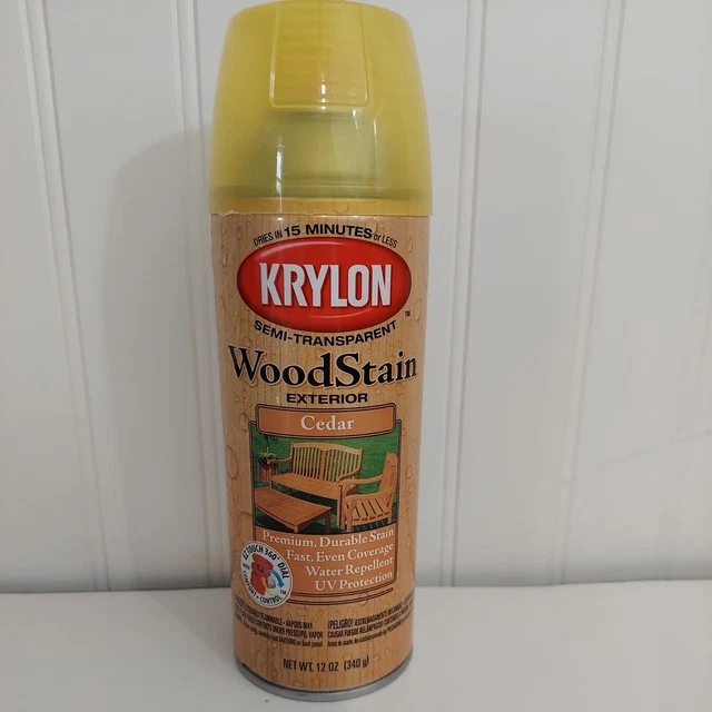 KRYLON K03601000 EXTERIOR SemiTransparent Wood Stain, CEDAR, 12 Ounce